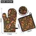thumbnail image 6 of Autumn Leaves and Fall Mushrooms Pattern Kitchen Oven Mitt and Pot Holder Sets 2 Pcs for Baking, Cooking and Grilling, Heat Resistant Up To 392 °F, 6 of 7