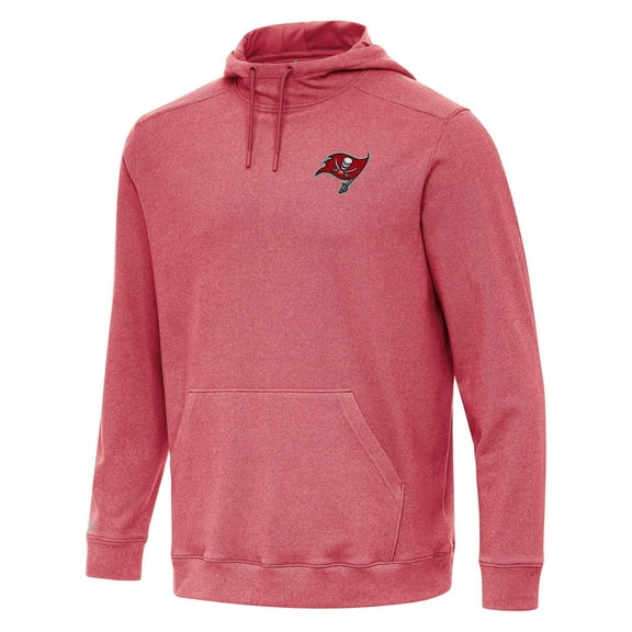 Men's Antigua Heather Red Tampa Bay Buccaneers Cloud Pullover Hoodie