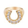 thumbnail image 2 of Horseshoe Element Ring UShaped Gold Plated Copper With Artificial Gem Inlays European American Fashion Jewelry, 2 of 3