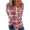 thumbnail image 2 of Pntutb moda mujer cuello redondo manga larga camiseta otoño estampado blusa suelta tops Pntutb Pntutb-4497, 2 of 5