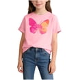 thumbnail image 2 of NAISIBABY Girls Graphic T-Shirt Size 10, Short Sleeve Crewneck Cotton Soft Kids Summer Fashion Tee Pink, 2 of 7