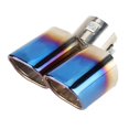 thumbnail image 4 of Universal Stainless Steel Car Square Exhaust Pipe Double Outlet Rear Muffler Tail Throat, 4 of 8