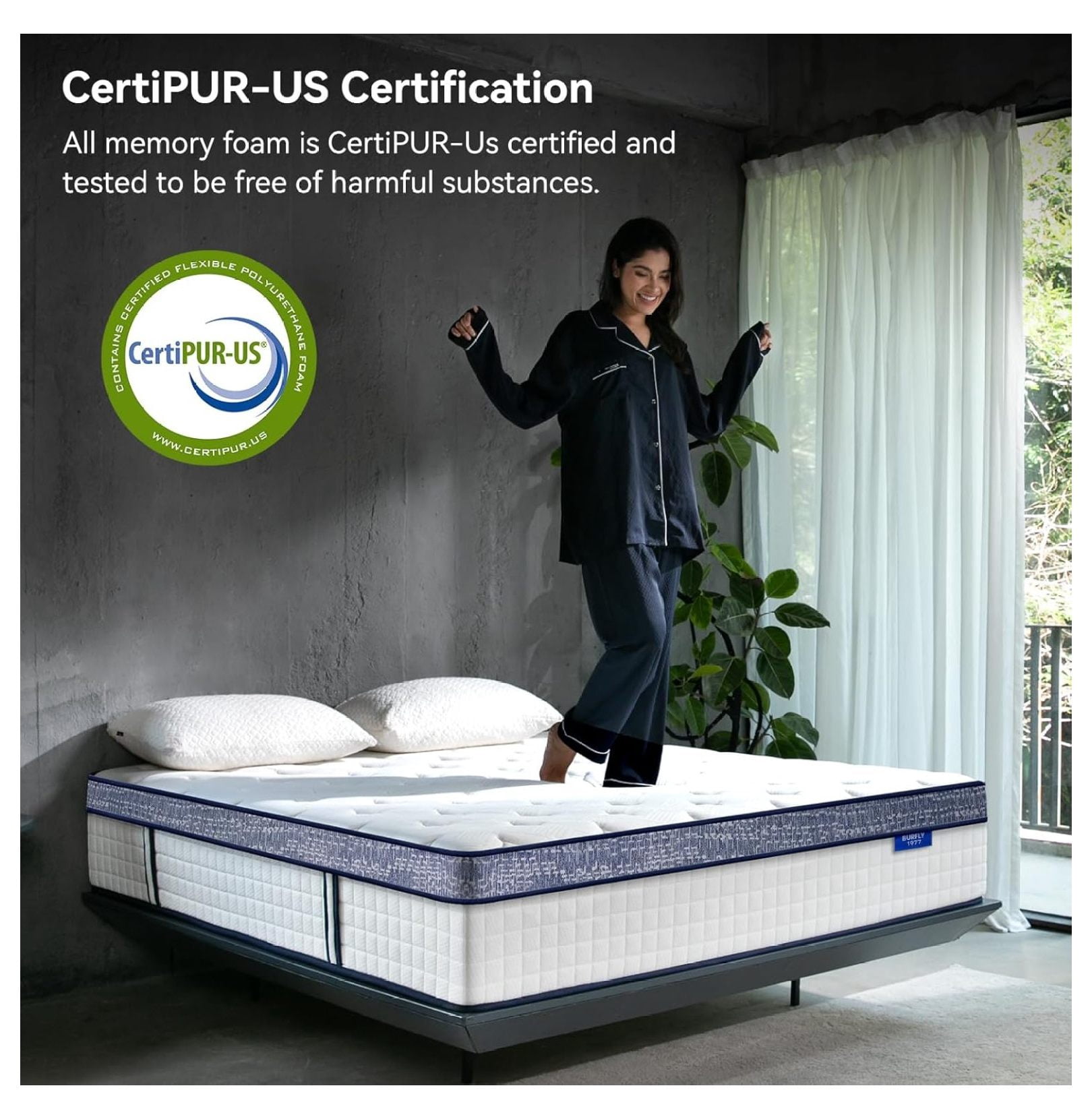 Twin Mattress, 8 Inch Twin Size Mattress in a Box, Memory Foam Individual Pocket , Medium Firm , Isolation, Ideal for All Sleep Positions, Certified