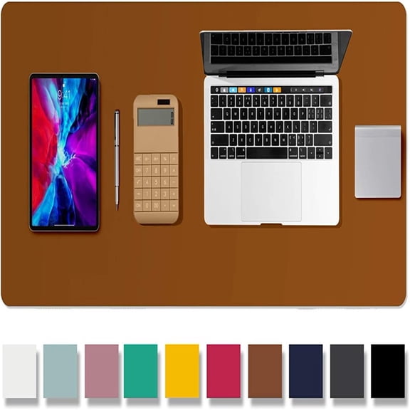 SeekLGT PU Leather Desk Pad Non-Slip Desk Mat Water-Resistant Writing Pad Laptop Desk Protector Office and Home Use Rectangular 36x17 Inch