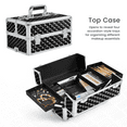 thumbnail image 4 of Alden Design 3-in-1 Rolling Makeup Train Case Cosmetic Trolley, Black, 4 of 7