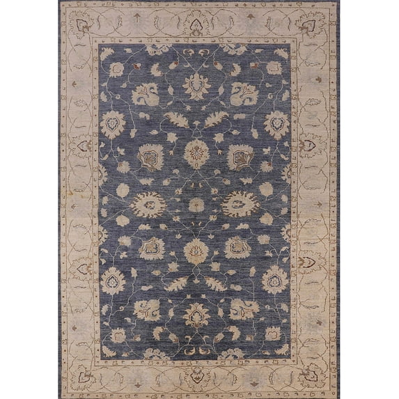 Ahgly Company Indoor Rectangle Mid-Century Modern Gray Oriental Area Rugs, 8' x 10'