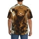 thumbnail image 3 of Balery Cow With Butterflies Lilies Camisa Casual de Manga Corta con Botones para Hombre, Texturizada, Estilo Cubano, para Playa, Verano-X-Large, 3 of 5