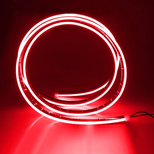 47 Inch LED Hood Light Strip for Cars Flexible 12V RGB Engine Bay Lighting with IP68 Waterproof and Warning Function, Universal Decorative Daytime Running Light for Night Safety Custom Styling