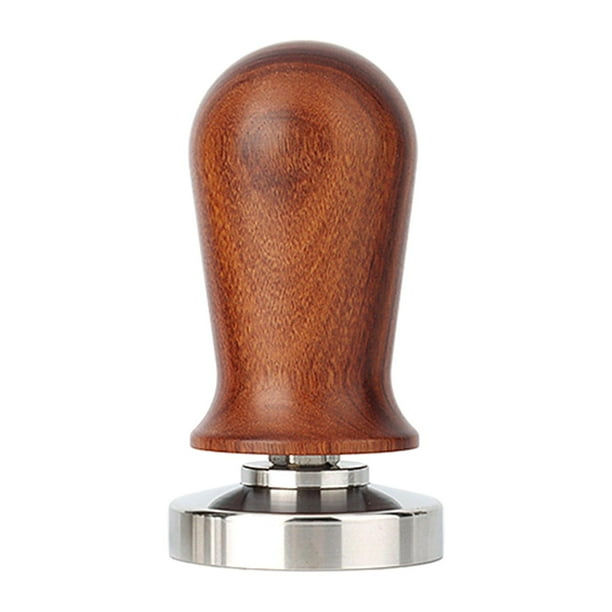 Apisonador de café profesional de madera maciza con base plana y mango de madera 304 53MM Marrón
