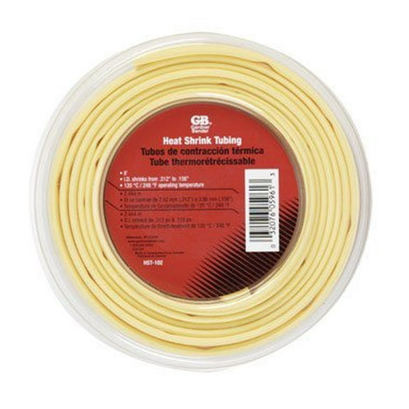 GB Electrical Heat Shrink Tubing HST-102 - Insulated Copper - 8 Ft, Yellow, 8 AWG