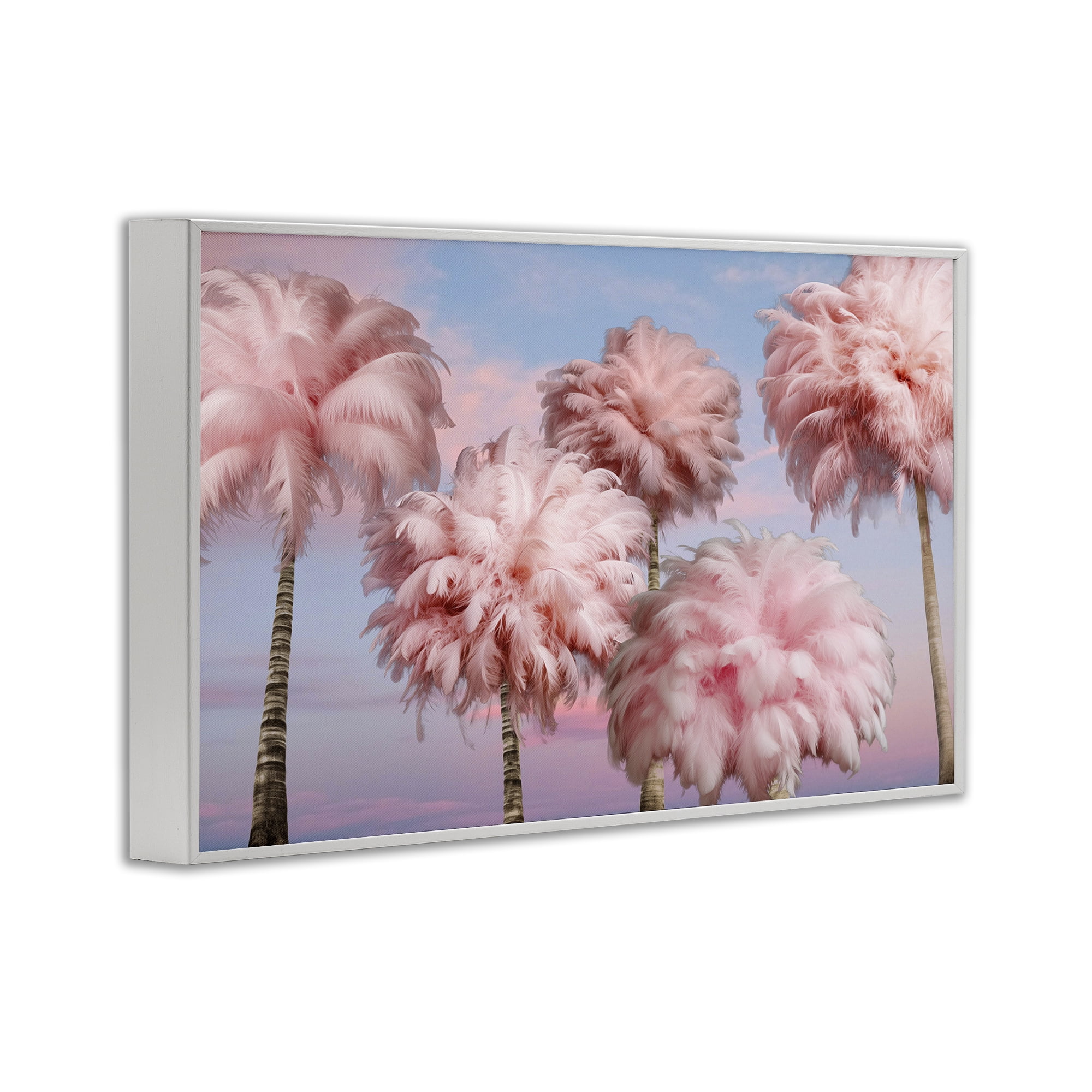 Stupell Industries Fluffy Pink Palm Trees Botanical & Floral Painting White Framed Art Print Wall Art, 24 x 16