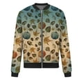 thumbnail image 4 of Women's Casual Lightweight Bomber Jacket with Cute Ghost Pattern Zip Up Coat for Fall and Winter, 4 of 5