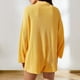 thumbnail image 5 of Suéter Mono básico con cuello vuelto para mujer, traje holgado de estilo Vintage con cuello en V para vacaciones Kuymtek Amarillo T M para Mujer, 5 of 6