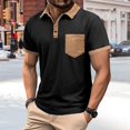 thumbnail image 2 of Men's Summer Color-Matching Pocket Sports Shirt - Comfortable and Stylish, 2 of 8