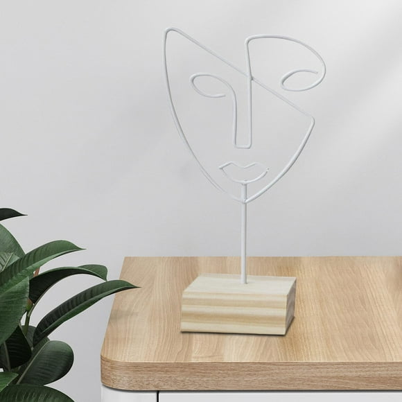 Estante para exhibición , escultura de facial para mujer, estatua , protector de sombreros, organizador de almacenamiento Blanco BLESIY Escultura de cara abstracta