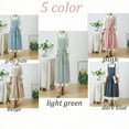 thumbnail image 3 of Brief Nordic Wind Pleated Skirt Cotton Linen Apron Women Girls Vintage Apron Gardening Works Cross Back Pinafore Dress, 3 of 10