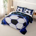thumbnail image 3 of Manfei Cool Football Games Twin Quilt Set For Boys,Sport Themd Twin Coverlet Set,Blue Black White,2 Pieces, 3 of 7