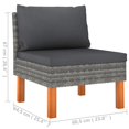 thumbnail image 4 of vidaXL 8 Piece Garden Lounge Set with Cushions Poly Rattan Grey, 4 of 4