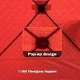 thumbnail image 4 of JoanKaren Pop Up Ice Fishing Tent,3-4 Person Insulated Mobile Ice Enclosure Shelter,Portable Hub-Style&Windproof and Warm,5.9 ft x 5.9 ft x 6.6 ft,Red, 4 of 8