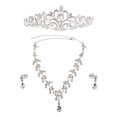 thumbnail image 1 of KAKOWELY Bridal Wedding Jewelry Set Rhinestone Tiara Necklace Earrings,4.49"X5.12"X1.97", 1 of 4
