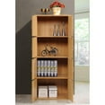 thumbnail image 5 of Home Square 4 Shelf 8 Door Wood Bookcase Cabinet Set in Beige (Set of 2), 5 of 6