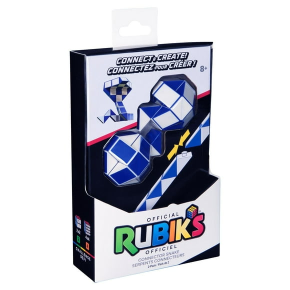 Rubik’s Connector Snake, Two-Pack Cubes 3D Puzzle Game Stress Relief Fidget Toy Activity Cube Travel Game Gift Idea, for Adults & Kids Ages 8 and up
