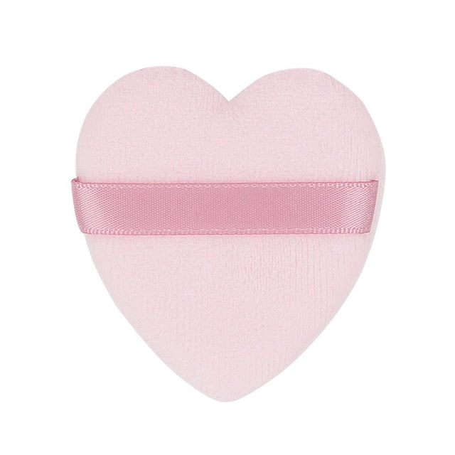 Reusable Love Heart-shaped Velvet Powder Puff Face Soft Cotton Face Sponge Makeup Cosmetics