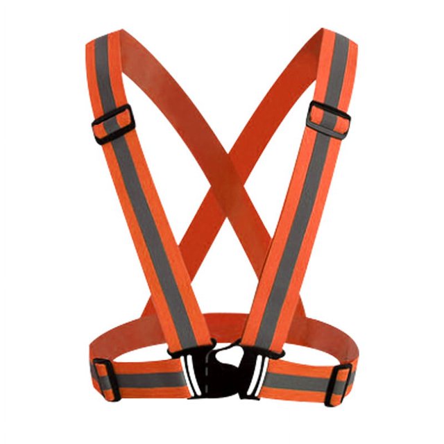 Chaleco Reflectante Naranja Chaleco de Seguridad, Dispositivos Reflectantes Ajustables y elásticos para Correr con 2 Piezas Brazaletes Reflectantes Brassar