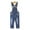 Deep Blue-2050, variant on KIDSCOOL SPACE Boy's Ripped Denim Cute Slim Jean Overalls, 4T