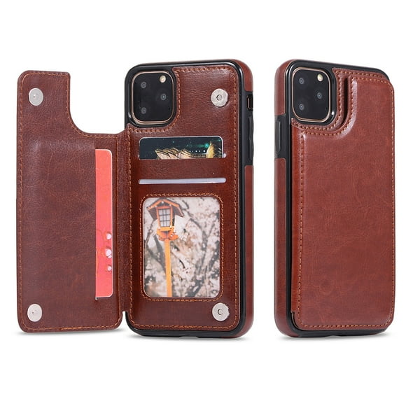 Leather Case Wallet Compatible with iPhone 12 Pro/12 6.1'' with Card Holder Kickstand Protective Phone Cover Case