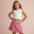 thumbnail image 5 of Girls Golf Skirt, Athletic Tennis Skirts with Shorts Solid Color High Waisted Skorts for Workout Knit Skirt Outfits 11Y, 5 of 9