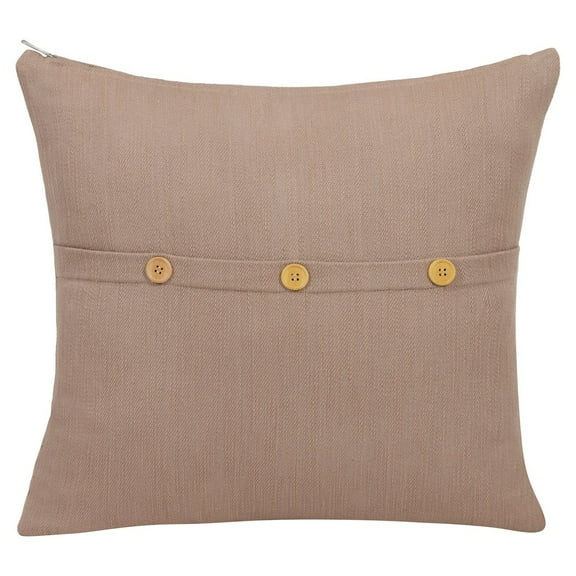 LR Home South Hampton Cotton Poly Filled Pillow in Brown, 24" x 24"