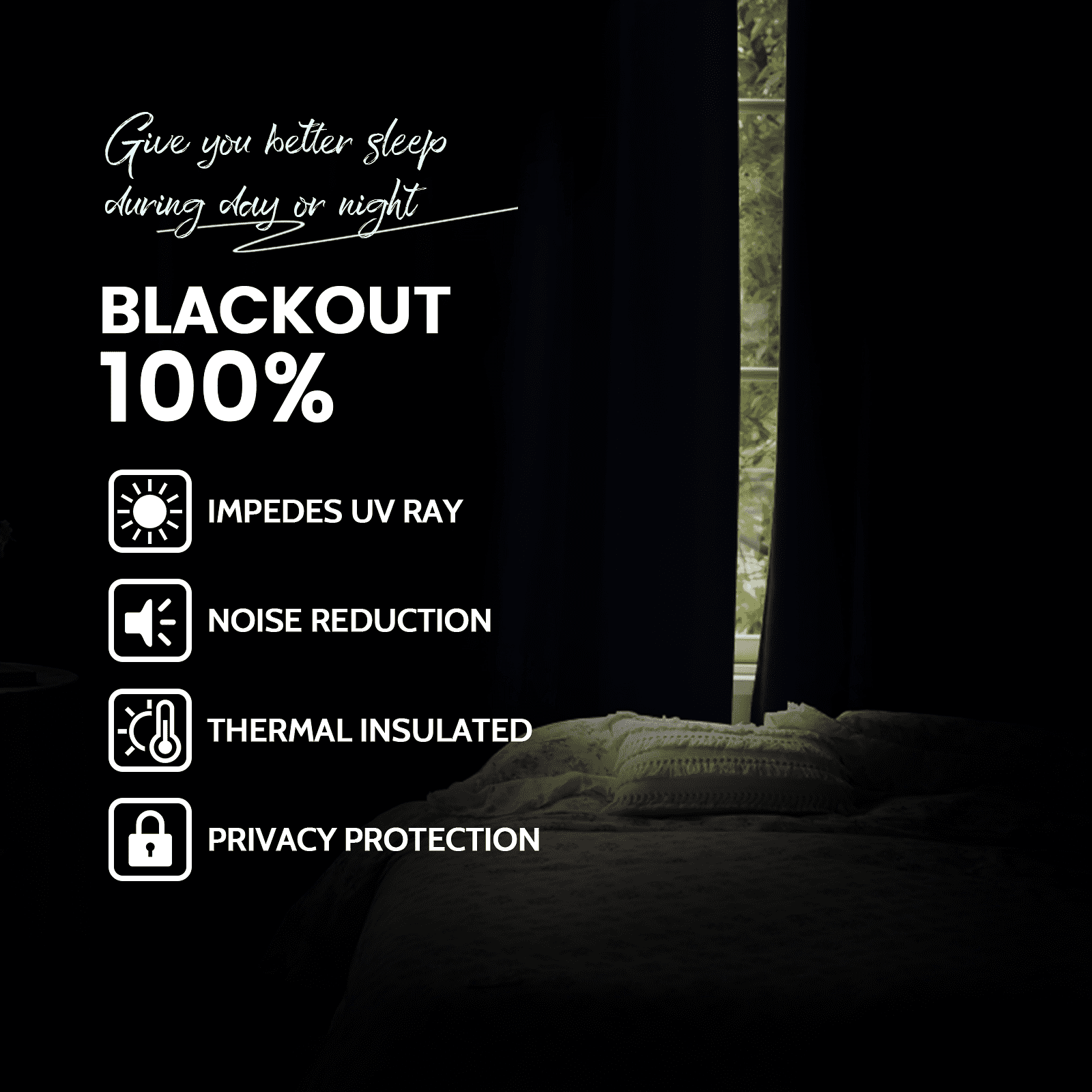 Yakamok 100% Blackout Curtain Panels 84 inches Light Blocking Drapes for Nursery, 2 Thick Layers Thermal Insulated Draperies (2 Pieces,52 Wide Each Panel,Navy Blue Front with White Backing)
