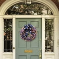 thumbnail image 2 of 11.8-Inch Patriotic Red, White & Blue Foam Rose American Flag Front Door Wreath - Decorative 4th of July Stars & Stripes Indoor Outdoor Decoration - Memorial Day Veterans Home Decor, 2 of 6