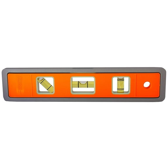 Johnson Level 9-Inch Magnetic Torpedo Level 5500M-GLO - Rare Earth Magnets - 3 Vial