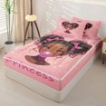 thumbnail image 2 of Castle Fairy Black Cute Princess Zipper Full Size Comforter Sets with Fitted Sheet and 2 Pillowcases,Dreamy Glitter Print Zipper Bedding Set,Pink Silver Brown,4pcs, 2 of 6