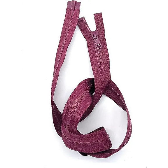 YKK #5 Molded Vislon Medium Weight Jacket Separating Zipper - Color: Burgundy #527 - Made in The United States (1 Zipper Per Pack) (22" Inches)