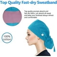 thumbnail image 5 of Scrub Cap With Buttons Bouffant Hat With Sweatband for Womens and Mens, 5 of 6