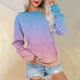 thumbnail image 2 of ManxiVoo Womens No Hood Pocket Sweatshirt Cozy Fall Winter Fashion Top with Front Pouch M Size Light Blue, 2 of 5