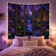thumbnail image 2 of Moonlit Forest Window With Purple Waterfall, Mystical Fantasy Style for Nature Lovers, Enchanted Forest Decor, Housewarming Gift Tapestry Wall Hanging for Bedroom and Dorm, 2 of 7