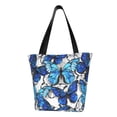 thumbnail image 1 of Disketp Blue and White Butterflies Bolsa de Hombro Casual para Mujer, Bolso Cruzado para Compras, Viajes y Uso Diario, 1 of 6