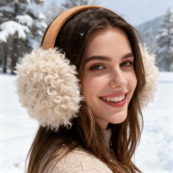 Winter Earmuffs Under $5! Kadlawus Foldable Warm Earmuffs, Imitation Wool Thermal Ear Muffs for Winter, Cold Weather Ear Protection, Soft Earmuffs for Outdoor Activities