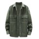 thumbnail image 1 of Camisas Para Hombre Manga Corta Camisa de suéter de botón de cárdigan de bolsillo sólido de algodón simple de moda para hombre (Green, 4XL), 1 of 7
