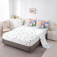 thumbnail image 3 of Erosebridal Initial Letter I Bedding Sets Twin Size, Rainbow Unicorn Comforter Sets with Sheets, Monogrammed Reversible Bedding Twin Size, Super Cozy Room Decoration, 7pcs, 3 of 6