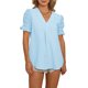 thumbnail image 5 of Sunloudy, camisas de gasa salvaje a la moda para mujer, blusas sueltas informales de verano de manga corta con lunares suizos de Color sólido Sunloudy  S M L XL XXL, 5 of 9