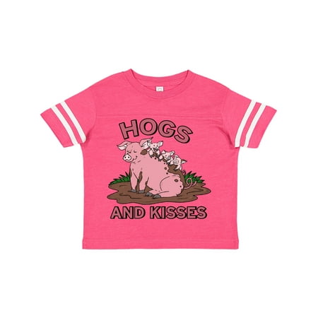 

Inktastic Hogs and Kisses with Cute Pig Family Gift Toddler Boy or Toddler Girl T-Shirt