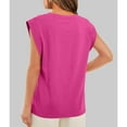 thumbnail image 4 of Defitshape Women's Soft Tank Top Casual Blouse Summer Sleeveless Shirt Crew Neck Spring Short Sleeve Fall Cap Sleeve Blouse Pink Large, 4 of 4