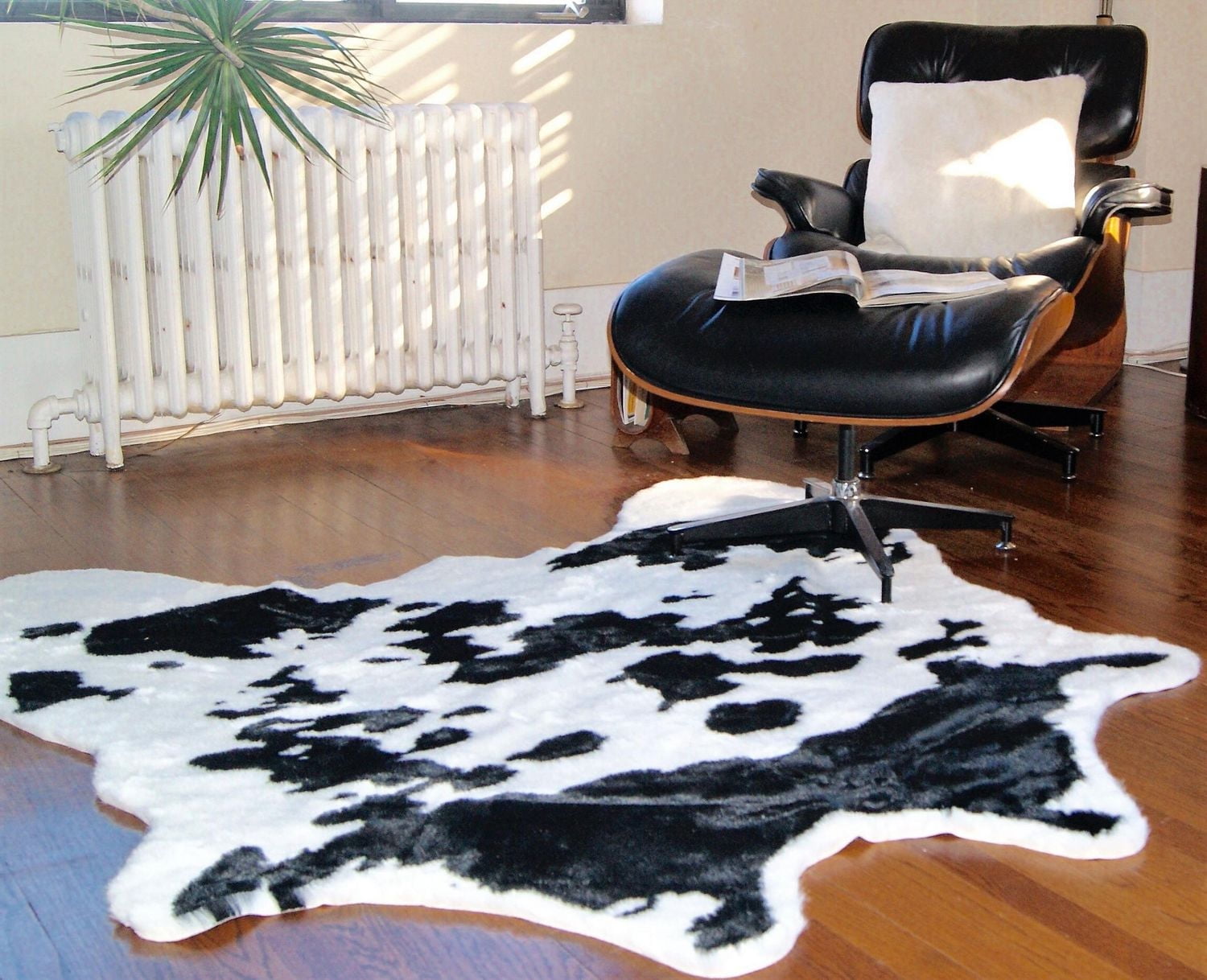 H-Luxe Faux Fur Cowhide Rug