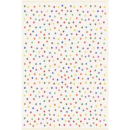 Primary Polka Dots Vinyl Mat  Rectangle  3.2 x4.8