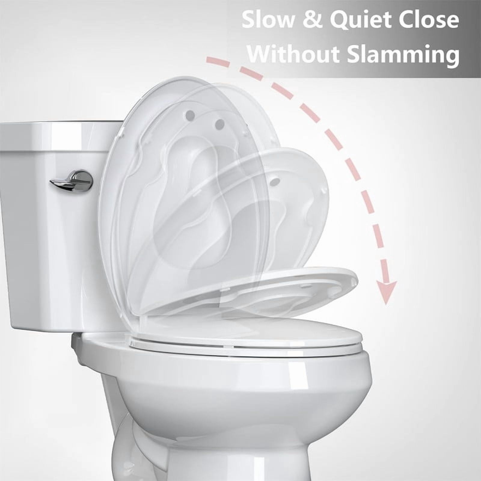 Towallmark Toilet Seat Elongated, Soft Close Heavy Duty Toilet Lid With Toddler Seat, Universal Fit Easy Installation, Replacement Toilet Seat With Slow Close